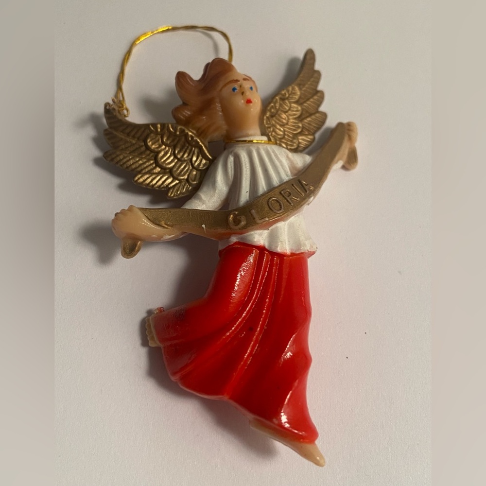 Vintage Christmas Ornament Gloria
Italian Glory girl angel MCM Holiday decor